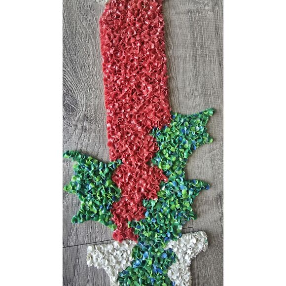 Vintage Mid Century Melted Plastic Popcorn Christmas Candle Pair 23" - Picture 6 of 10